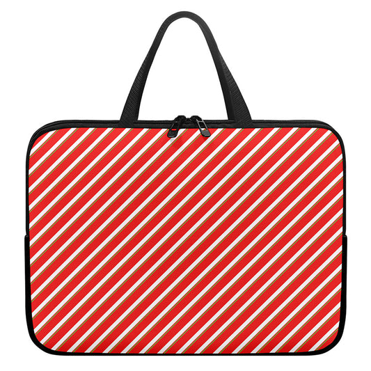 Candy Cane Stripe Pattern Print Laptop Sleeve With Handle