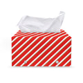 Candy Cane Stripe Pattern Print Leather Tissue Box Cover