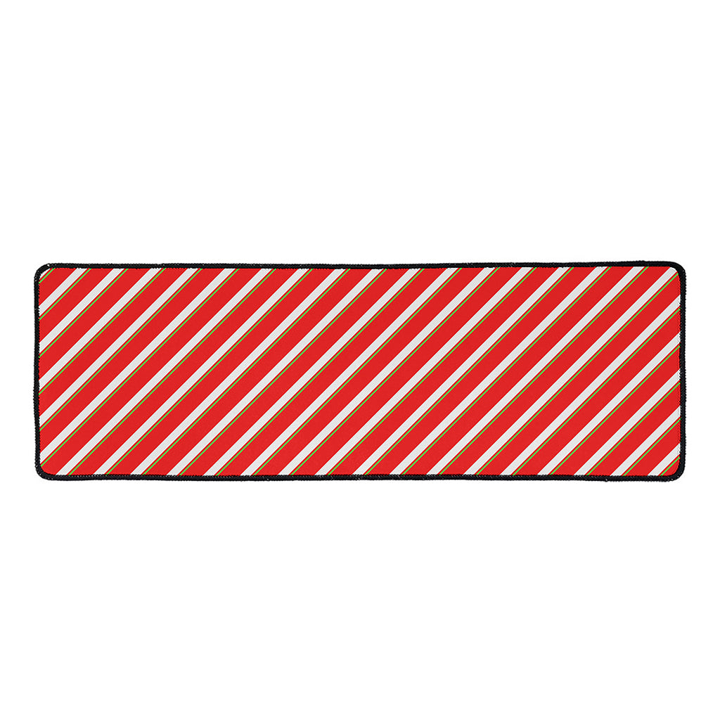 Candy Cane Stripe Pattern Print Long Kitchen Mat