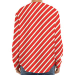 Candy Cane Stripe Pattern Print Long Sleeve Baseball Jersey