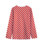 Candy Cane Stripe Pattern Print Long Sleeve Short Coat