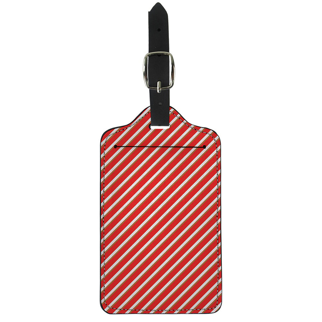 Candy Cane Stripe Pattern Print Luggage Tag