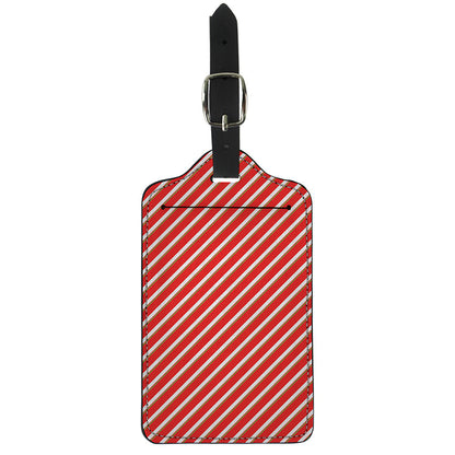 Candy Cane Stripe Pattern Print Luggage Tag