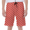 Candy Cane Stripe Pattern Print Men's Beach Shorts