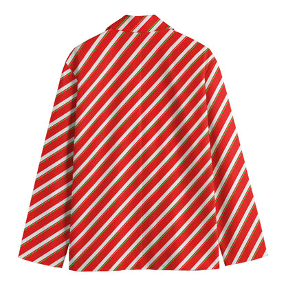 Candy Cane Stripe Pattern Print Men's Blazer