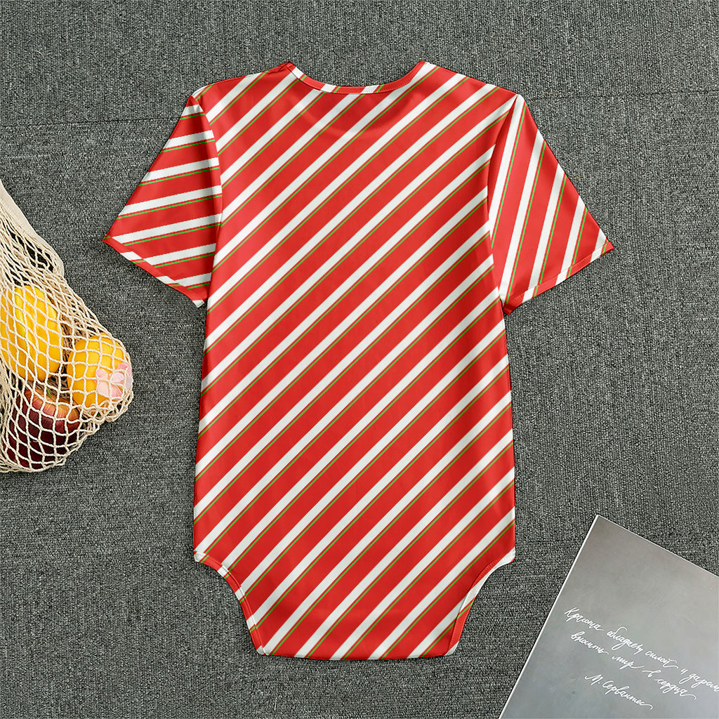 Candy Cane Stripe Pattern Print Men's Bodysuit