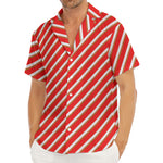 Candy Cane Stripe Pattern Print Men's Deep V-Neck Shirt