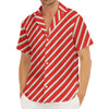 Candy Cane Stripe Pattern Print Men's Deep V-Neck Shirt