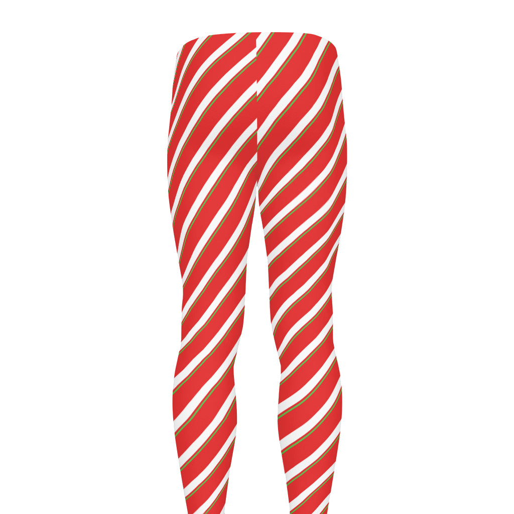 Candy Cane Stripe Pattern Print Men's leggings