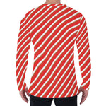 Candy Cane Stripe Pattern Print Men's Long Sleeve T-Shirt