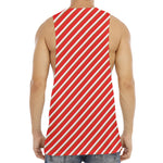 Candy Cane Stripe Pattern Print Men's Muscle Tank Top