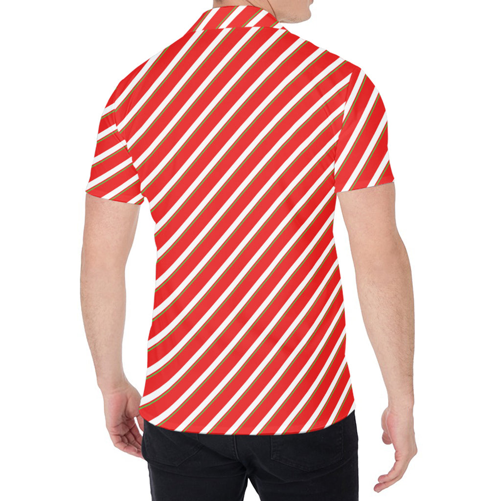 Candy Cane Stripe Pattern Print Men's Shirt