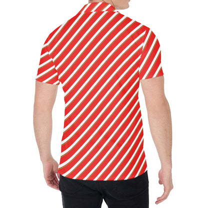 Candy Cane Stripe Pattern Print Men's Shirt