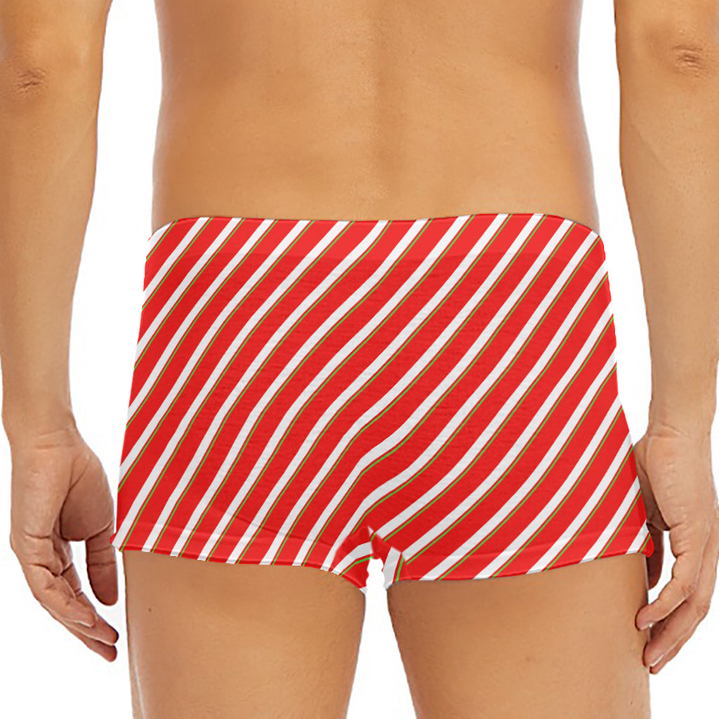 Candy Cane Stripe Pattern Print Men's Short Boxer Briefs