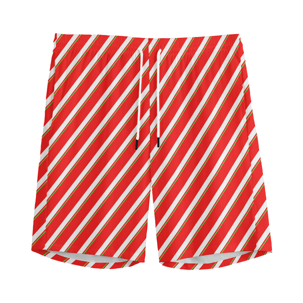 Candy Cane Stripe Pattern Print Men's Sports Shorts