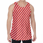 Candy Cane Stripe Pattern Print Men's Velvet Tank Top