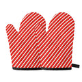 Candy Cane Stripe Pattern Print Oven Mitts