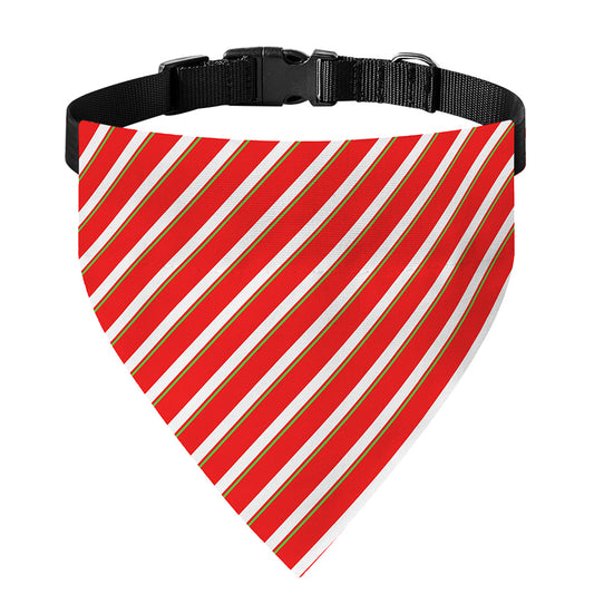 Candy Cane Stripe Pattern Print Over The Collar Dog Bandana