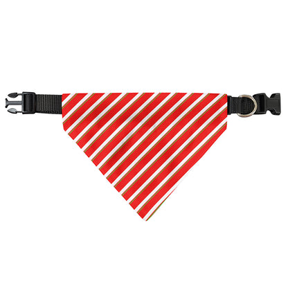 Candy Cane Stripe Pattern Print Over The Collar Dog Bandana