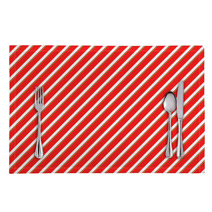 Candy Cane Stripe Pattern Print Placemat