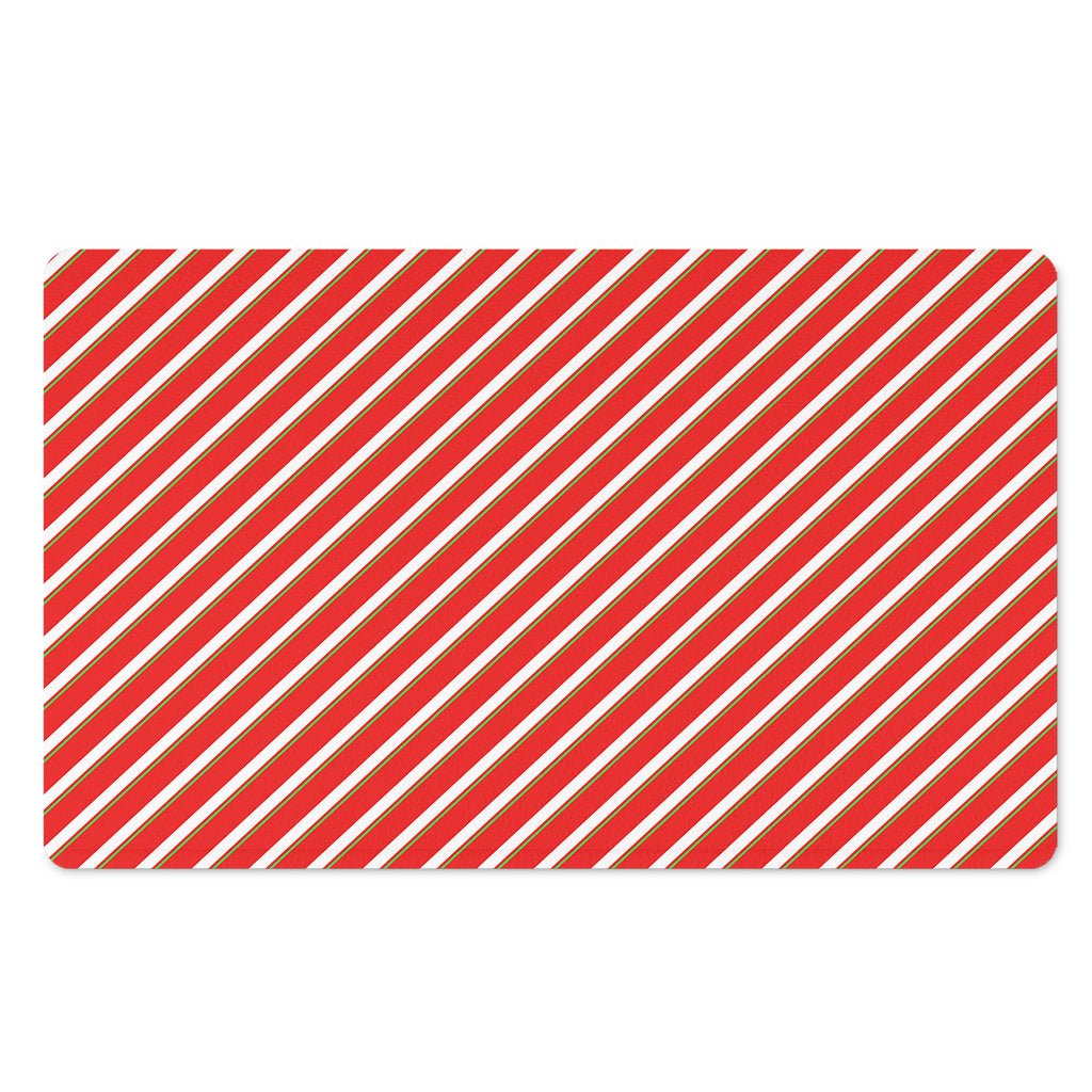 Candy Cane Stripe Pattern Print Polyester Doormat