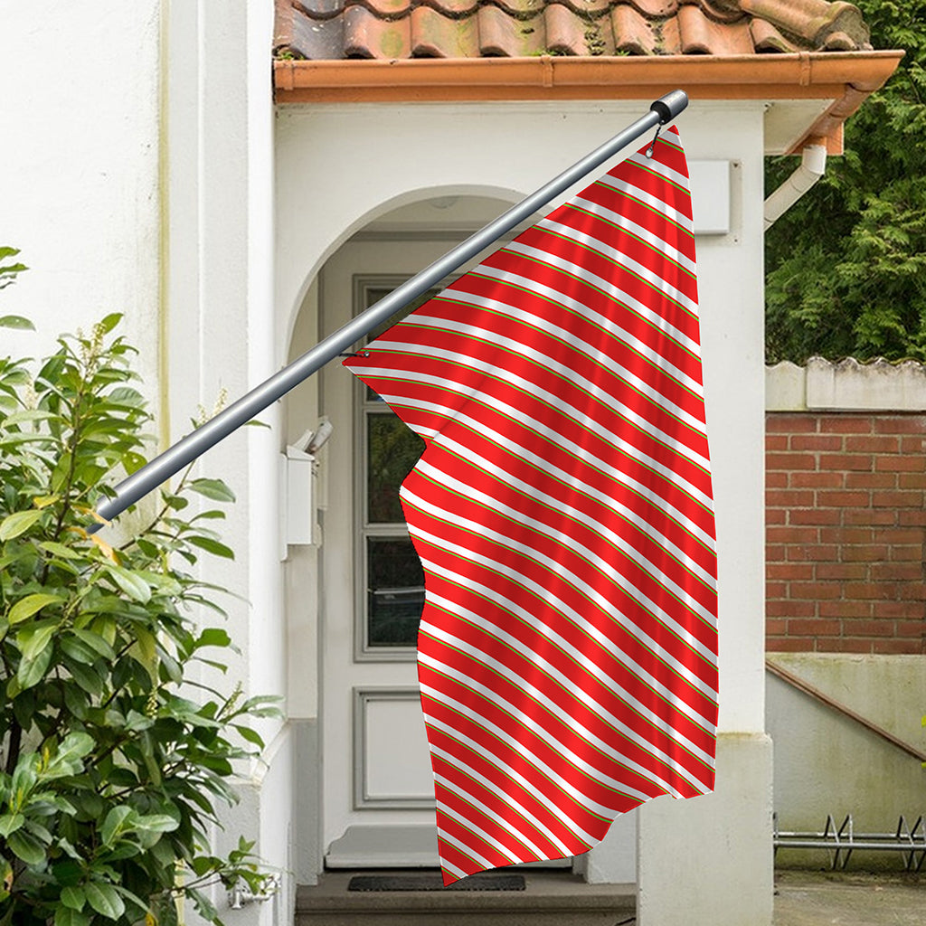 Candy Cane Stripe Pattern Print Polyester Flag