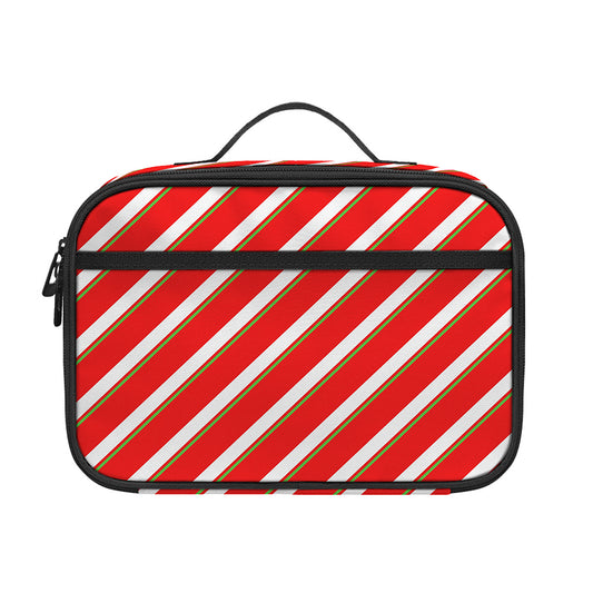 Candy Cane Stripe Pattern Print Portable Lunch Bag