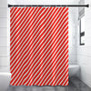 Candy Cane Stripe Pattern Print Premium Shower Curtain