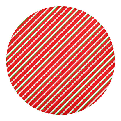 Candy Cane Stripe Pattern Print Round Blanket