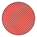 Candy Cane Stripe Pattern Print Round Floor Mat