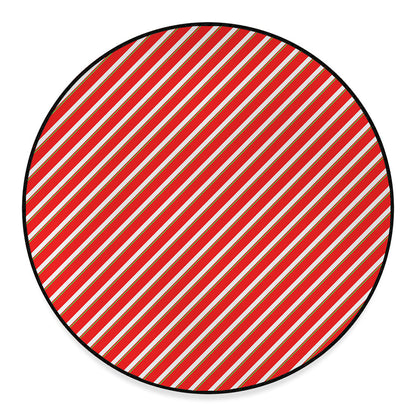 Candy Cane Stripe Pattern Print Round Floor Mat