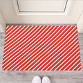 Candy Cane Stripe Pattern Print Rubber Doormat