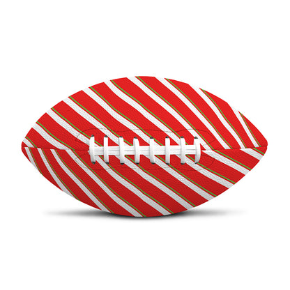 Candy Cane Stripe Pattern Print Rugby Ball