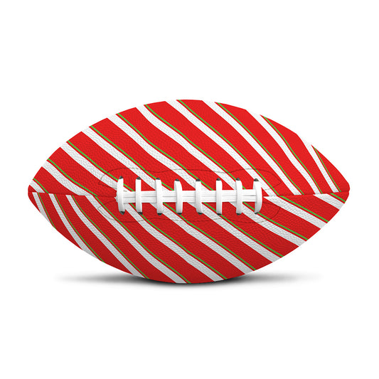 Candy Cane Stripe Pattern Print Rugby Ball