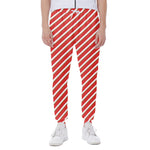 Candy Cane Stripe Pattern Print Scuba Joggers
