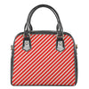 Candy Cane Stripe Pattern Print Shoulder Handbag