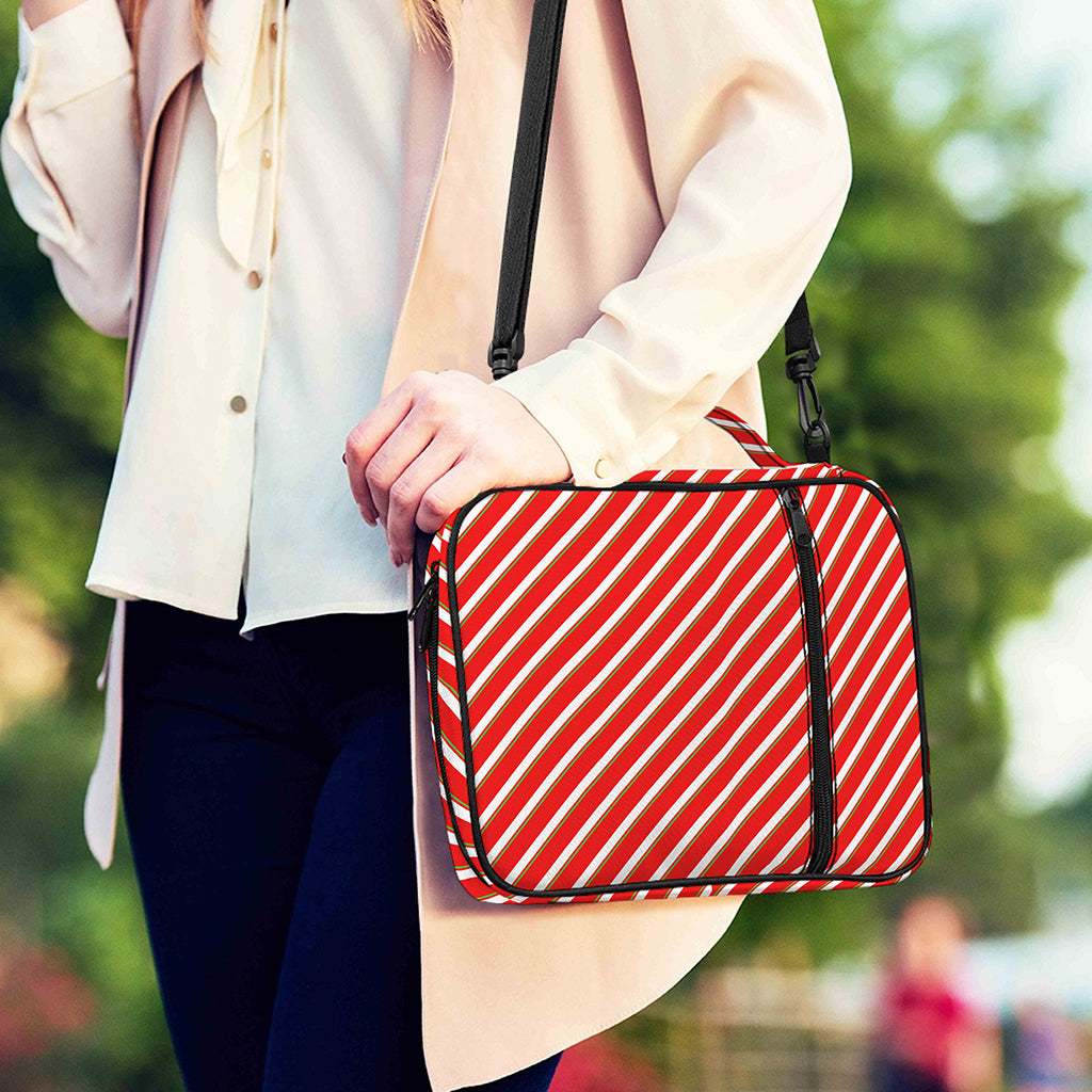 Candy Cane Stripe Pattern Print Shoulder Strap Bible Bag