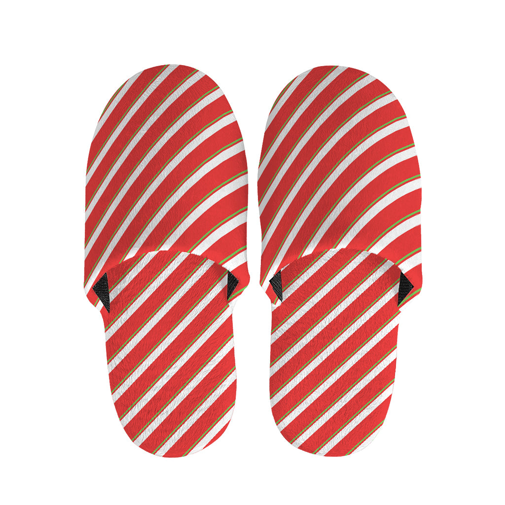 Candy Cane Stripe Pattern Print Slippers