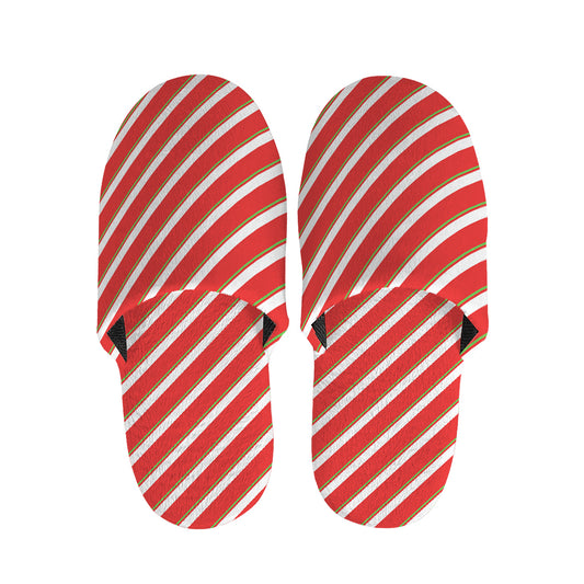 Candy Cane Stripe Pattern Print Slippers