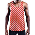 Candy Cane Stripe Pattern Print Men's Workout Tank Top