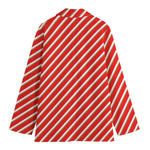 Candy Cane Stripe Pattern Print Women's Blazer