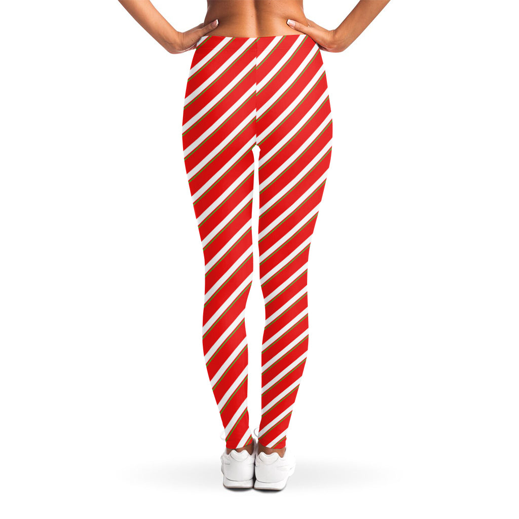 Candy Cane Stripe Pattern Print Women's Leggings