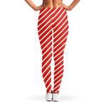 Candy Cane Stripe Pattern Print Women's Leggings