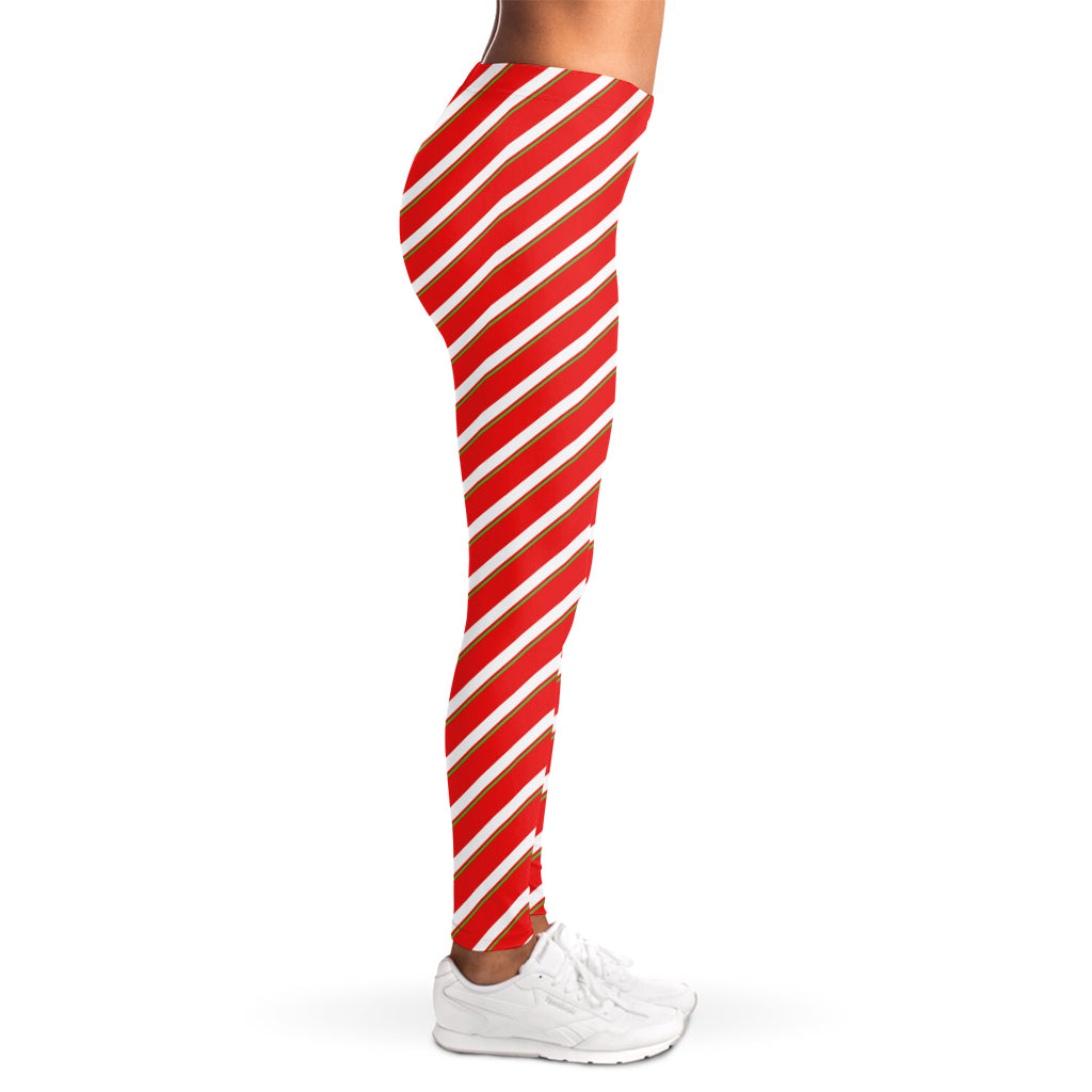 Candy Cane Stripe Pattern Print Women's Leggings