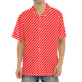 Candy Cane Striped Pattern Print Aloha Shirt