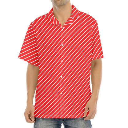 Candy Cane Striped Pattern Print Aloha Shirt