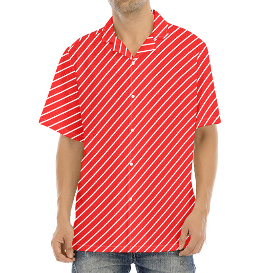 Candy Cane Striped Pattern Print Aloha Shirt