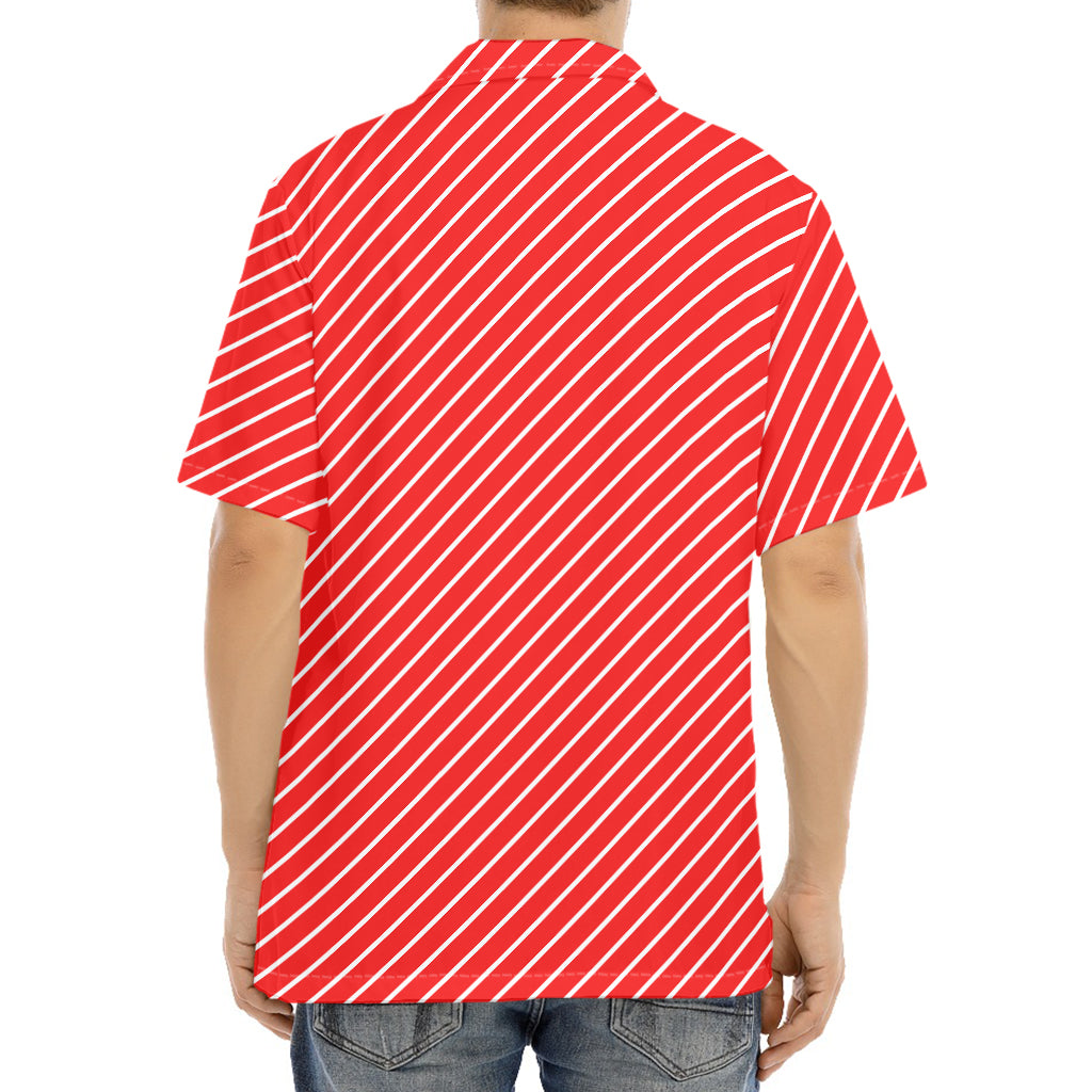 Candy Cane Striped Pattern Print Aloha Shirt