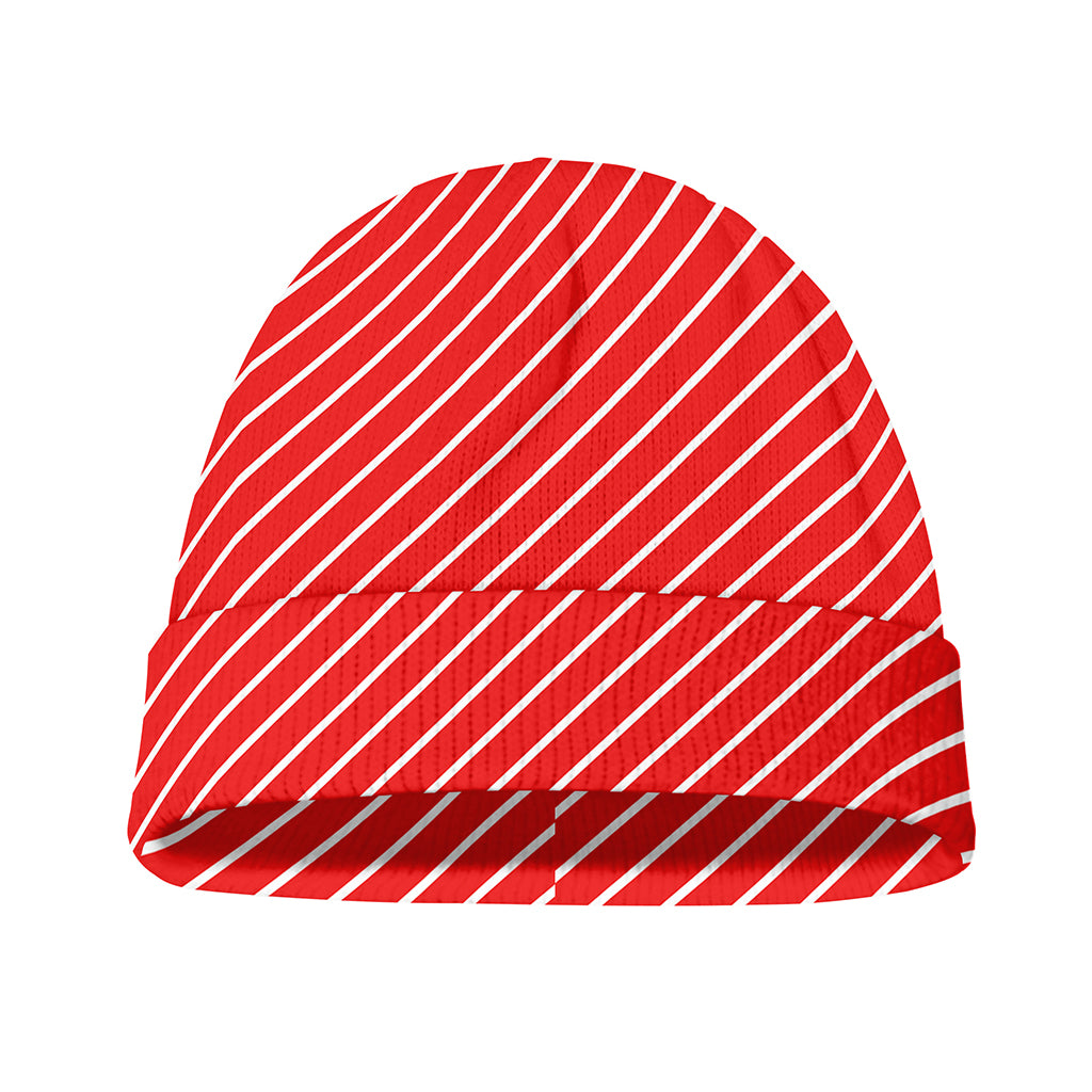 Candy Cane Striped Pattern Print Beanie