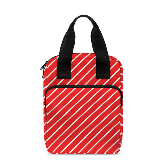 Candy Cane Striped Pattern Print Bible Tote Bag